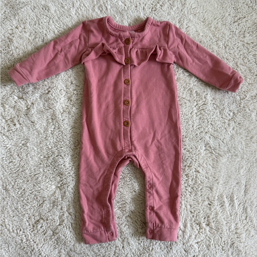 Nordstrom Baby Girl Buttoned Romper - 12 months